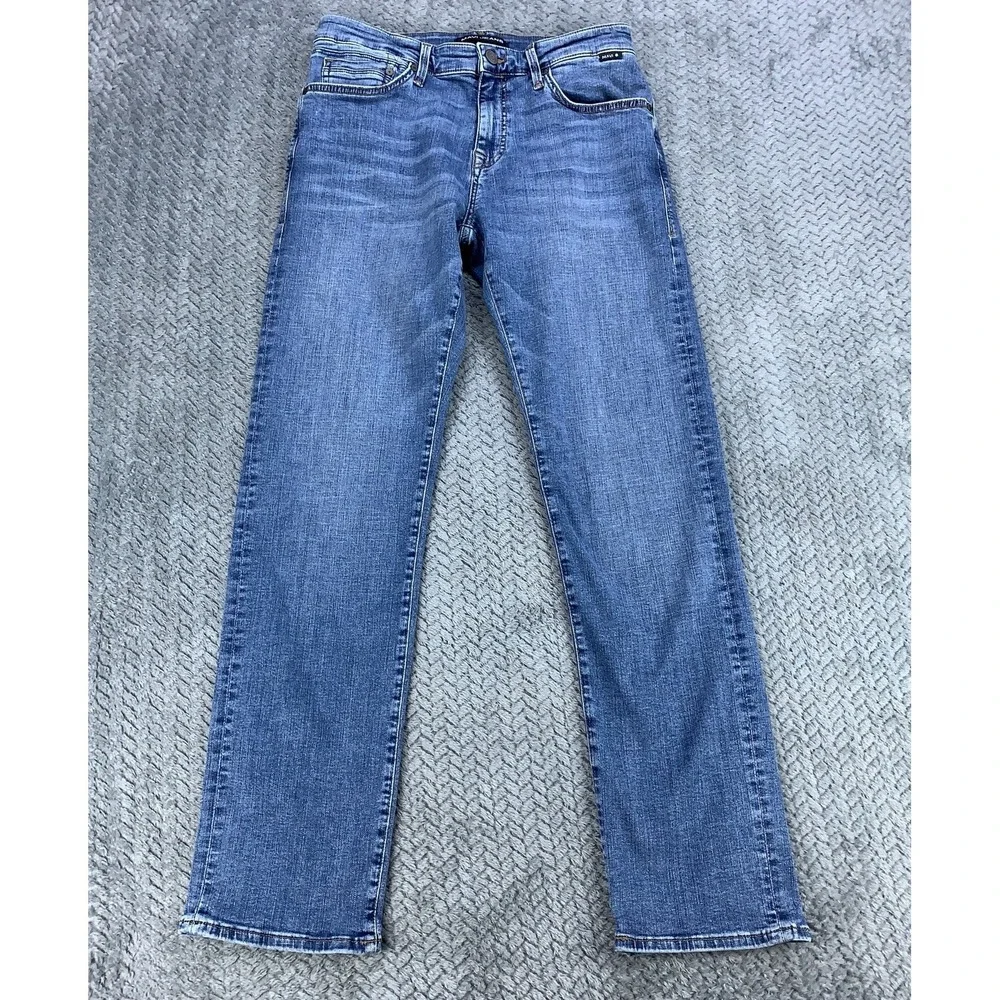 Mavi Zach Straight Leg Jeans Mens 29x32 (Fits 30x31) Blue Denim Faded Stretch